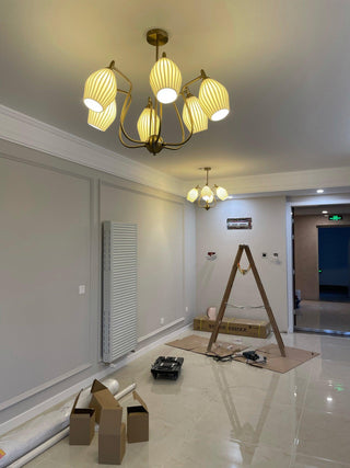 Ceramic Ribbed Chandelier Arkstarhome