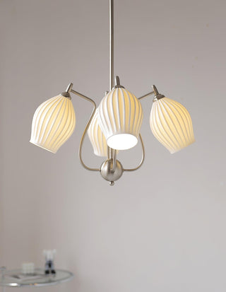 Ceramic Ribbed Chandelier Arkstarhome