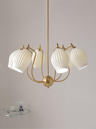 Ceramic Ribbed Chandelier Arkstarhome