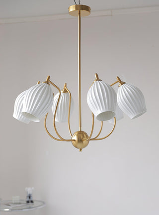 Ceramic Ribbed Chandelier Arkstarhome