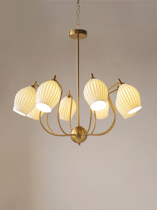 Ceramic Ribbed Chandelier Arkstarhome