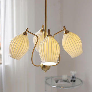 Ceramic Ribbed Chandelier Arkstarhome