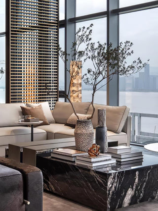 Stacked Alabaster Squares Floor Lamp Arkstarhome
