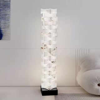 Stacked Alabaster Squares Floor Lamp Arkstarhome