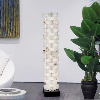 Stacked Alabaster Squares Floor Lamp Arkstarhome