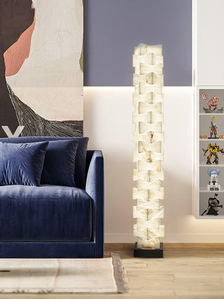 Stacked Alabaster Squares Floor Lamp Arkstarhome