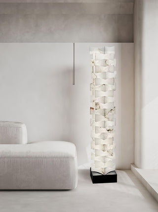 Stacked Alabaster Squares Floor Lamp Arkstarhome