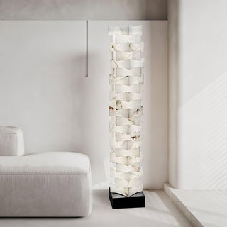Stacked Alabaster Squares Floor Lamp Arkstarhome