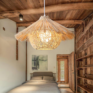 Straw Hat Pendant Light Arkstarhome