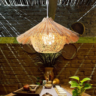 Straw Hat Pendant Light Arkstarhome