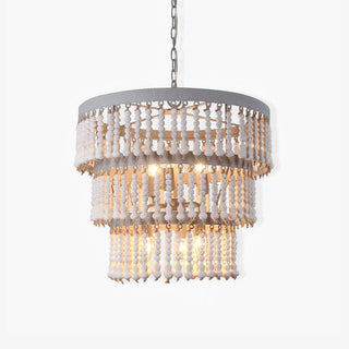 Three Tiered Wood Beaded Chandelier Arkstarhome