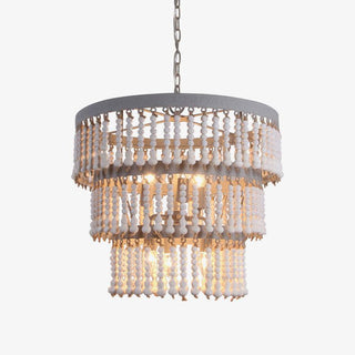 Three Tiered Wood Beaded Chandelier Arkstarhome