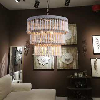 Three Tiered Wood Beaded Chandelier Arkstarhome