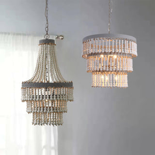 Three Tiered Wood Beaded Chandelier Arkstarhome