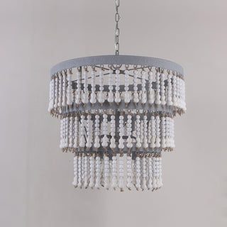 Three Tiered Wood Beaded Chandelier Arkstarhome