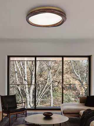 Timber Round Wood Ceiling Lamp Arkstarhome