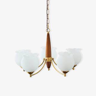 Tulips Glass Wood Chandelier Arkstarhome