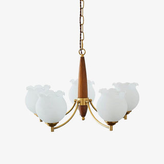 Tulips Glass Wood Chandelier Arkstarhome