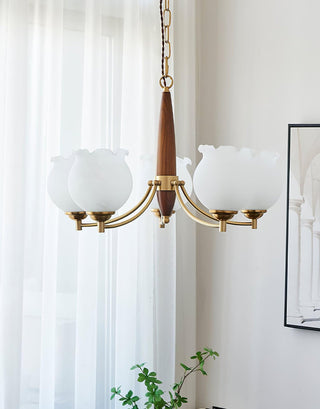 Tulips Glass Wood Chandelier Arkstarhome