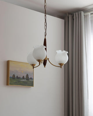 Tulips Glass Wood Chandelier Arkstarhome