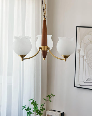 Tulips Glass Wood Chandelier Arkstarhome