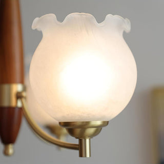 Tulips Glass Wood Chandelier Arkstarhome