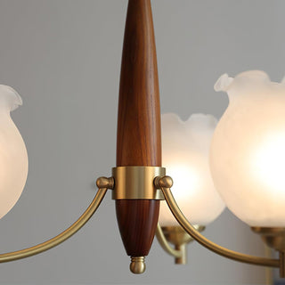 Tulips Glass Wood Chandelier Arkstarhome