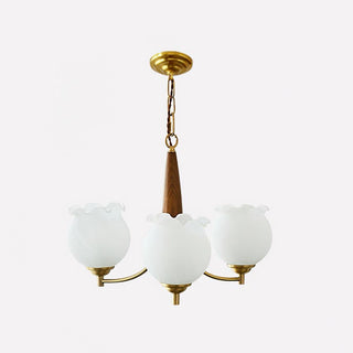 Tulips Glass Wood Chandelier Arkstarhome