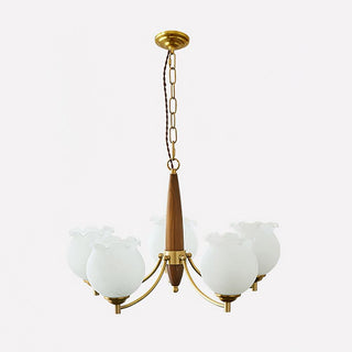 Tulips Glass Wood Chandelier Arkstarhome
