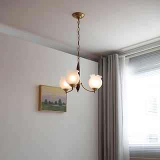 Tulips Glass Wood Chandelier Arkstarhome