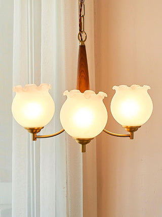 Tulips Glass Wood Chandelier Arkstarhome