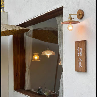 Walnut Flared Wall Light Arkstarhome
