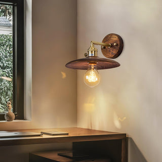 Walnut Flared Wall Light Arkstarhome