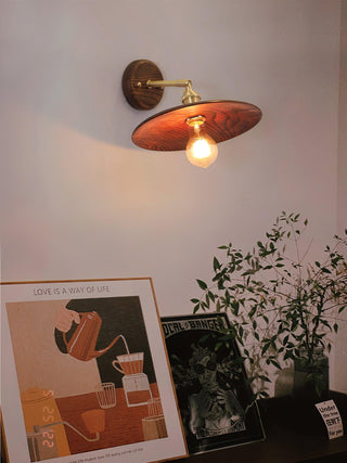Walnut Flared Wall Light Arkstarhome