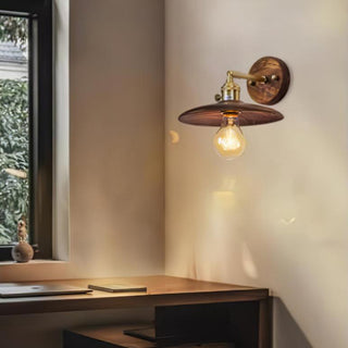 Walnut Flared Wall Light Arkstarhome