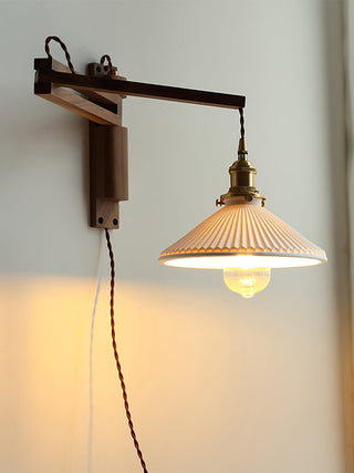 Walnut Swing Arm Wall Lamp Arkstarhome