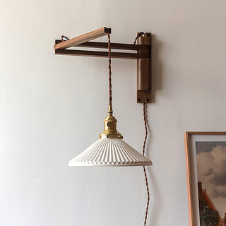 Walnut Swing Arm Wall Lamp Arkstarhome