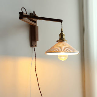 Walnut Swing Arm Wall Lamp Arkstarhome