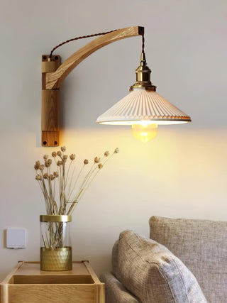Walnut Swing Arm Wall Lamp Arkstarhome