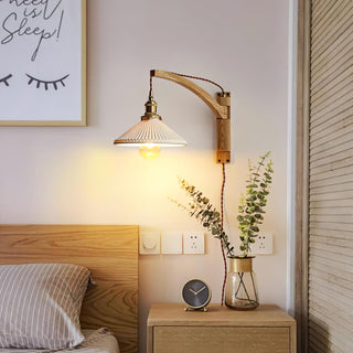 Walnut Swing Arm Wall Lamp Arkstarhome