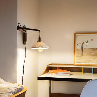 Walnut Swing Arm Wall Lamp Arkstarhome