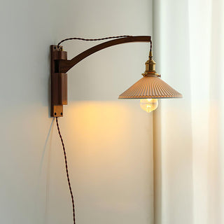 Walnut Swing Arm Wall Lamp Arkstarhome