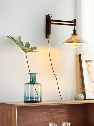 Walnut Swing Arm Wall Lamp Arkstarhome