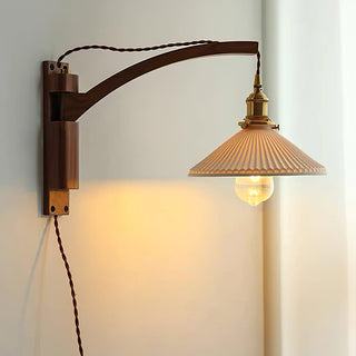 Walnut Swing Arm Wall Lamp Arkstarhome