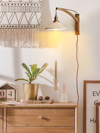 Walnut Swing Arm Wall Lamp Arkstarhome