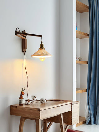 Walnut Swing Arm Wall Lamp Arkstarhome