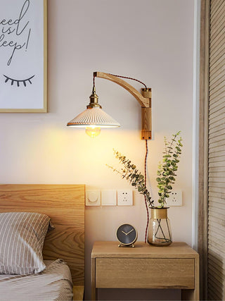 Walnut Swing Arm Wall Lamp Arkstarhome