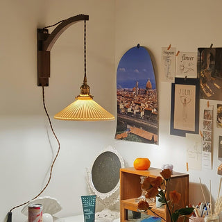 Walnut Swing Arm Wall Lamp Arkstarhome
