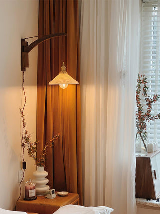 Walnut Swing Arm Wall Lamp Arkstarhome