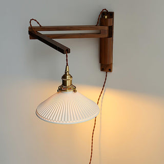 Walnut Swing Arm Wall Lamp Arkstarhome